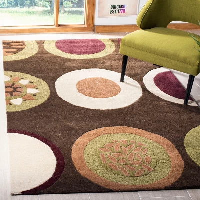 2'x3' Floral Tufted Accent Rug Brown - Safavieh 4 2'x3' Floral Tufted Accent Rug Brown - Safavieh - Image 2