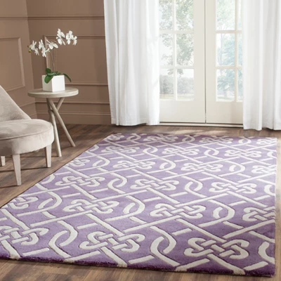 4'x6' Violet Geometric Tufted Accent Rug Purple/Ivory - Safavieh 4 4'x6' Violet Geometric Tufted Accent Rug Purple/Ivory - Safavieh - Image 2