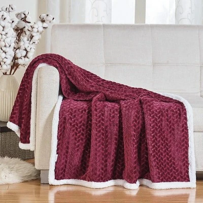 Kate Aurora Ultra Soft & Plush Herringbone Fleece Backing Sofa Accent Throw Blanket - 50 In. W X 60 In. L 3 Kate Aurora Ultra Soft & Plush Herringbone Fleece Backing Sofa Accent Throw Blanket - 50 In. W X 60 In. L