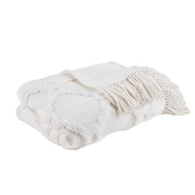 50"x60" Hannah Cotton Tufted Throw Blanket 11 50"x60" Hannah Cotton Tufted Throw Blanket - Image 9