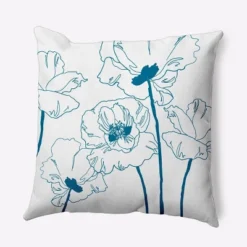 E By Design 16"x16" Popping Poppies Square Throw Pillow: Indoor Floral Polyester Accent, Teal Decorative Cushion 9 E By Design 16"x16" Popping Poppies Square Throw Pillow: Indoor Floral Polyester Accent, Teal Decorative Cushion -Home Textiles Store GUEST 07e0a47c 7244 45a5 8ada fa73041f2a03