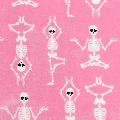 Betseyville 50"x70" Betsey Johnson Yoga Skeleton Throw Blanket Pink 6 Betseyville 50"x70" Betsey Johnson Yoga Skeleton Throw Blanket Pink - Image 4
