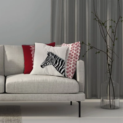 18"x18" Zebra Square Throw Pillow Ivory - E By Design 4 18"x18" Zebra Square Throw Pillow Ivory - E By Design - Image 2