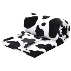 PiccoCasa 300GSM Cow Printed Fleece Flannel Throw Blanket Black And White 1 Pc -Home Textiles Store GUEST 0ac3282a 9f67 4eaa ab59 ff21dcdc32e3