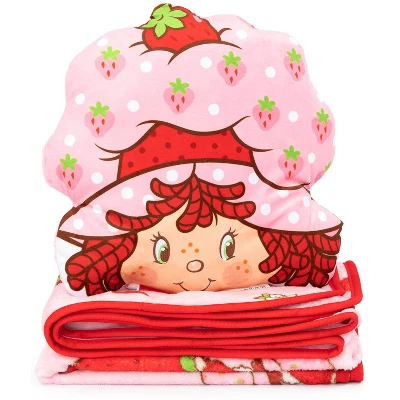 Jay Franco Strawberry Shortcake Pink Strawberries Galore Nogginz Set 40x50 Blanket & Pillow 4 Jay Franco Strawberry Shortcake Pink Strawberries Galore Nogginz Set 40x50 Blanket & Pillow - Image 2