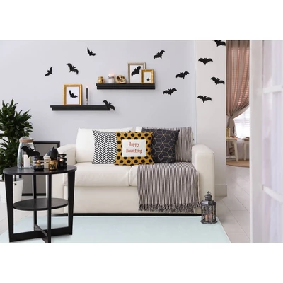 16"x16" Halloween 'Happy Haunting' Dots Square Throw Pillow - E By Design 5 16"x16" Halloween 'Happy Haunting' Dots Square Throw Pillow - E By Design - Image 3