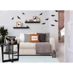 16"x16" Halloween Spooky Ticking Square Throw Pillow - E By Design -Home Textiles Store GUEST 0e57c45f 130b 4b64 9283 ed8470708eb1