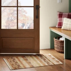 2'x3' Handwoven Accent Rug Brown - Threshold™: Rectangle, Low Pile, Indoor, Cotton & Jute, Entryway Rug