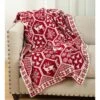 Saro Lifestyle Christmas Knit Throw Blanket, 60"x80", Red -Home Textiles Store GUEST 10a6fffe 6dfa 4a12 97d3 c6763d3bf5e4