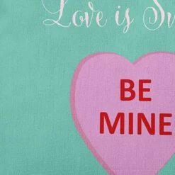 16"x16" Valentine's Day Love Is Sweet Square Throw Pillow Spring Green - E By Design: Festive Home Decor, Quote Design