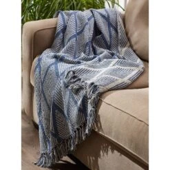 50"x60" Diamond Throw Blanket Denim Blue - Design Imports -Home Textiles Store GUEST 12b124d9 c475 491f ae30 d65fc2b66e07