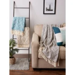 50"x60" Basketweave Throw Blanket - Design Imports -Home Textiles Store GUEST 13216266 fd25 4626 b4f9 e6b9a116dae4