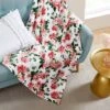 50"x70" Blooming Roses Plush Reversible Throw Blanket White - Betseyville -Home Textiles Store GUEST 134af216 2646 451f 920b b63900a59812