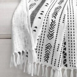 50"x60" Hygge Striped Cotton Slub Tassel Fringe Throw Blanket - Lush Décor -Home Textiles Store GUEST 1353c3df 7545 4d02 9aa8 0b34d34800fc