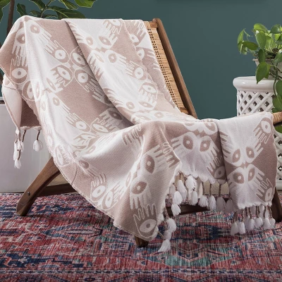 50"x60" Hand In Hand Throw Blanket Tan - Jungalow By Justina Blakeney 6 50"x60" Hand In Hand Throw Blanket Tan - Jungalow By Justina Blakeney - Image 4