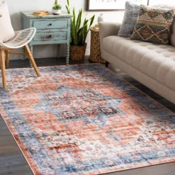 World Rug Gallery Distressed Traditional Machine Washable Area Rug -Home Textiles Store GUEST 144435be 49b5 4c35 8a3e 7110b716019a