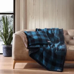 20"x20" Oversize Cabin Plaid Square Throw Pillow With 50"x60" Cabin Plaid Throw Blanket Set Blue/Black - Eddie Bauer 9 20"x20" Oversize Cabin Plaid Square Throw Pillow With 50"x60" Cabin Plaid Throw Blanket Set Blue/Black - Eddie Bauer -Home Textiles Store GUEST 1449c9b3 7ed9 4e34 8533 28583892c4dc