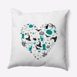 16"x16" Halloween Heart Square Throw Pillow - E By Design -Home Textiles Store GUEST 17976e0a 6258 40bd 8507 8d603fb37b42