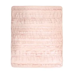 50"x60" Kids' Bella Throw Blanket Blush Pink - Lush Décor: Microfiber, Breathable, Low Pilling, Modern Design