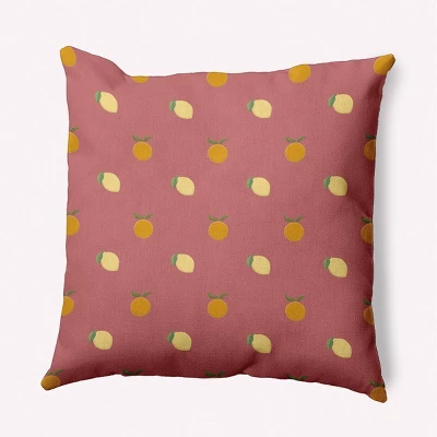E By Design 16"x16" Oranges And Lemons Pattern Square Throw Pillow: Indoor Decorative Cushion, Twill Polyester, Sewn Seam Closure 8 E By Design 16"x16" Oranges And Lemons Pattern Square Throw Pillow: Indoor Decorative Cushion, Twill Polyester, Sewn Seam Closure - Image 6