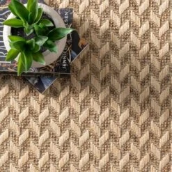 6'7"x9' Camryn Abstract Herringbone Indoor And Outdoor Area Rug Beige - NuLOOM -Home Textiles Store GUEST 1dc3a5fd 9506 419d acdd 84aaa7c15e55