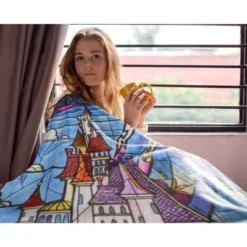 Disney Beauty And The Beast Stained Glass Castle Plush Throw Blanket 46' X 60' 9 Disney Beauty And The Beast Stained Glass Castle Plush Throw Blanket 46' X 60' -Home Textiles Store GUEST 1f899c4a c617 41d1 8439 44f23c4f24bd