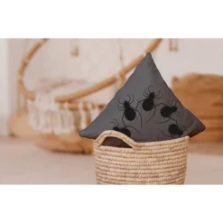 16"x16" Spider Wreath Print Square Throw Pillow Steel Gray - E By Design 7 16"x16" Spider Wreath Print Square Throw Pillow Steel Gray - E By Design -Home Textiles Store GUEST 1fbf4064 479a 478c 9b94 744602f92c63