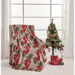 Noble House Christmas Festive And Cheery Holiday Super Soft Ultra Comfy Microplush Throw Blanket 50"x60" -Home Textiles Store GUEST 2027e577 dd2e 45ab 9160 a04fa08ba398
