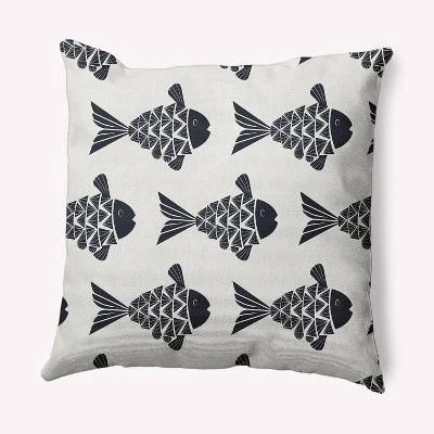 16"x16" Fish Tales Square Throw Pillow - E By Design 6 16"x16" Fish Tales Square Throw Pillow - E By Design - Image 4