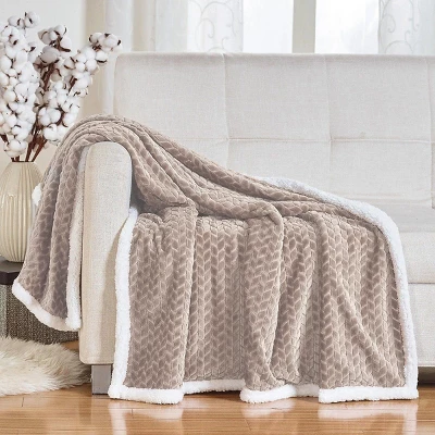 Kate Aurora Ultra Soft & Plush Herringbone Fleece Backing Sofa Accent Throw Blanket - 50 In. W X 60 In. L 6 Kate Aurora Ultra Soft & Plush Herringbone Fleece Backing Sofa Accent Throw Blanket - 50 In. W X 60 In. L - Image 4