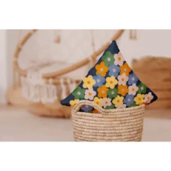 E By Design 16"x16" Flower Stack Square Throw Pillow: Nautical Navy, Polyester Twill, Indoor Decorative Accent 12 E By Design 16"x16" Flower Stack Square Throw Pillow: Nautical Navy, Polyester Twill, Indoor Decorative Accent -Home Textiles Store GUEST 28205c0d 74b7 45cf bdb9 b65942e92699