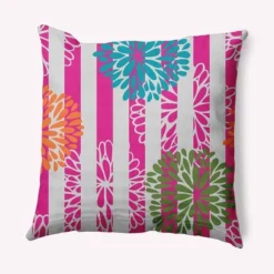 16"x16" Flower Bursts Square Throw Pillow - E By Design -Home Textiles Store GUEST 292826b6 b294 4b48 825b 7d8c33dbed08
