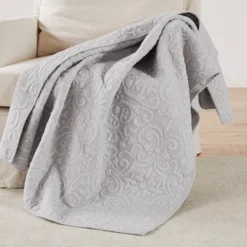 Sherbourne Grey Quilted Throw - Levtex Home