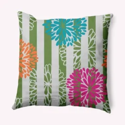16"x16" Flower Bursts Square Throw Pillow - E By Design -Home Textiles Store GUEST 2cc9f439 7d26 4494 bdd0 2c181b39ae68