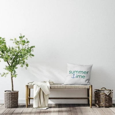 16"x16" Summer Time Anchored Beach Square Throw Pillow - E By Design 4 16"x16" Summer Time Anchored Beach Square Throw Pillow - E By Design - Image 2