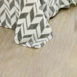 Arrow Chevron Micro Plush Blanket Grey By Plazatex