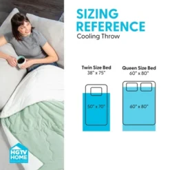 HGTV Cooling Throw Blanket Quietude Stripe 50 X 70 Inches -Home Textiles Store GUEST 2f5e3941 59ea 4976 b16c 450650d242ea