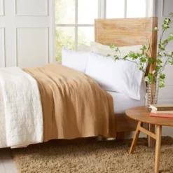 Market & Place Cotton Muslin Fleece Reversible Throw Blanket -Home Textiles Store GUEST 332a967e d58a 4781 bbf9 ff85dfa0dda7