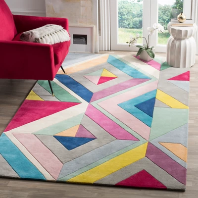 Gray Geometric Tufted Accent Rug 4'X6' - Safavieh 3 Gray Geometric Tufted Accent Rug 4'X6' - Safavieh