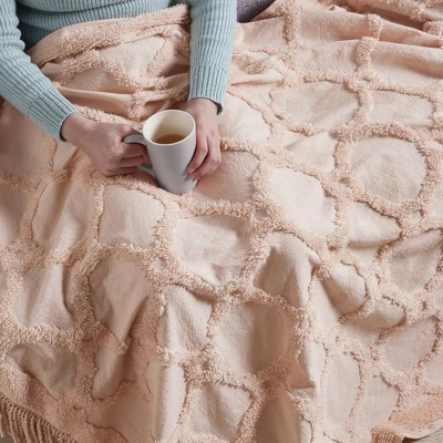 50"x60" Hannah Cotton Tufted Throw Blanket 4 50"x60" Hannah Cotton Tufted Throw Blanket - Image 2