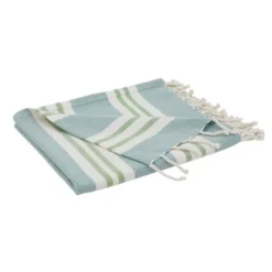 Saro Lifestyle Saro Lifestyle Wide Stripe Design Throw Blanket, Aqua, 50"x60" 8 Saro Lifestyle Saro Lifestyle Wide Stripe Design Throw Blanket, Aqua, 50"x60" -Home Textiles Store GUEST 35abb199 31d9 4839 92db 468d56618e7d