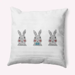 16"x16" Bunny Triplets Easter Square Throw Pillow - E By Design -Home Textiles Store GUEST 360bde04 33fb 4f85 b08a 88b15317bf9f