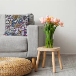 16"x16" Flower Melange Square Throw Pillow Blue/Yellow - E By Design: Bohemian Indoor Decor, Polyester 6 16"x16" Flower Melange Square Throw Pillow Blue/Yellow - E By Design: Bohemian Indoor Decor, Polyester -Home Textiles Store GUEST 3a1f2885 4a7f 490f 9a25 c7d32cd8e0e1