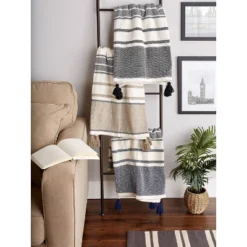 2-Tone Chevron Striped Throw Blanket - Design Imports -Home Textiles Store GUEST 3b06c118 b11a 4025 ab62 c07b5e91fe23