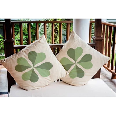 16"x16" Lucky Clover St. Patrick's Day Square Throw Pillow - E By Design 5 16"x16" Lucky Clover St. Patrick's Day Square Throw Pillow - E By Design - Image 3
