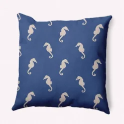 16"x16" Sea Horses Beach Square Throw Pillow - E By Design -Home Textiles Store GUEST 407bb525 06f6 468f 9858 ea5b7b6a48be