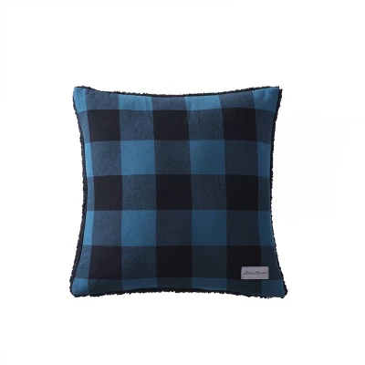 20"x20" Oversize Cabin Plaid Square Throw Pillow With 50"x60" Cabin Plaid Throw Blanket Set Blue/Black - Eddie Bauer 3 20"x20" Oversize Cabin Plaid Square Throw Pillow With 50"x60" Cabin Plaid Throw Blanket Set Blue/Black - Eddie Bauer