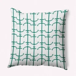 16"x16" Anchor Pattern Square Throw Pillow - E By Design -Home Textiles Store GUEST 4374f726 0327 41de a939 2ee2c52af9e2