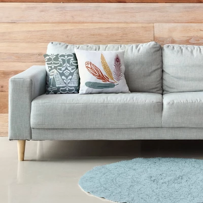 16"x16" Feather Study Floral Printed Square Throw Pillow - E By Design 4 16"x16" Feather Study Floral Printed Square Throw Pillow - E By Design - Image 2