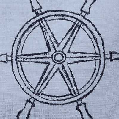 16"x16" Ship Wheel Nautical Square Throw Pillow - E By Design 3 16"x16" Ship Wheel Nautical Square Throw Pillow - E By Design